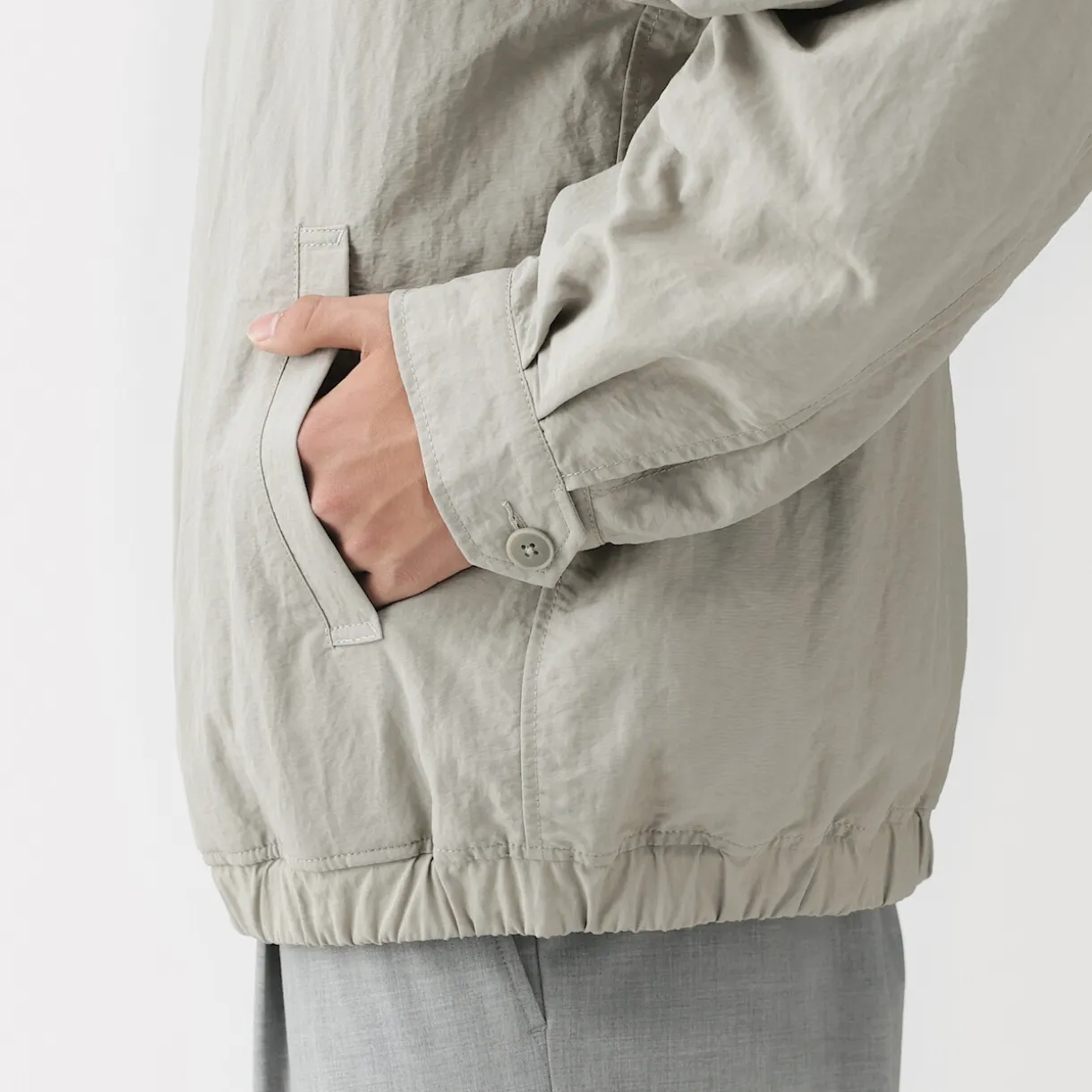 Veste zippée en nylon recyclé déperlant pour homme