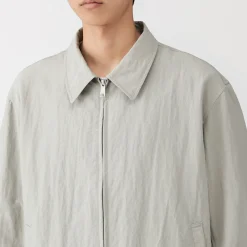 Veste zippée en nylon recyclé déperlant pour homme